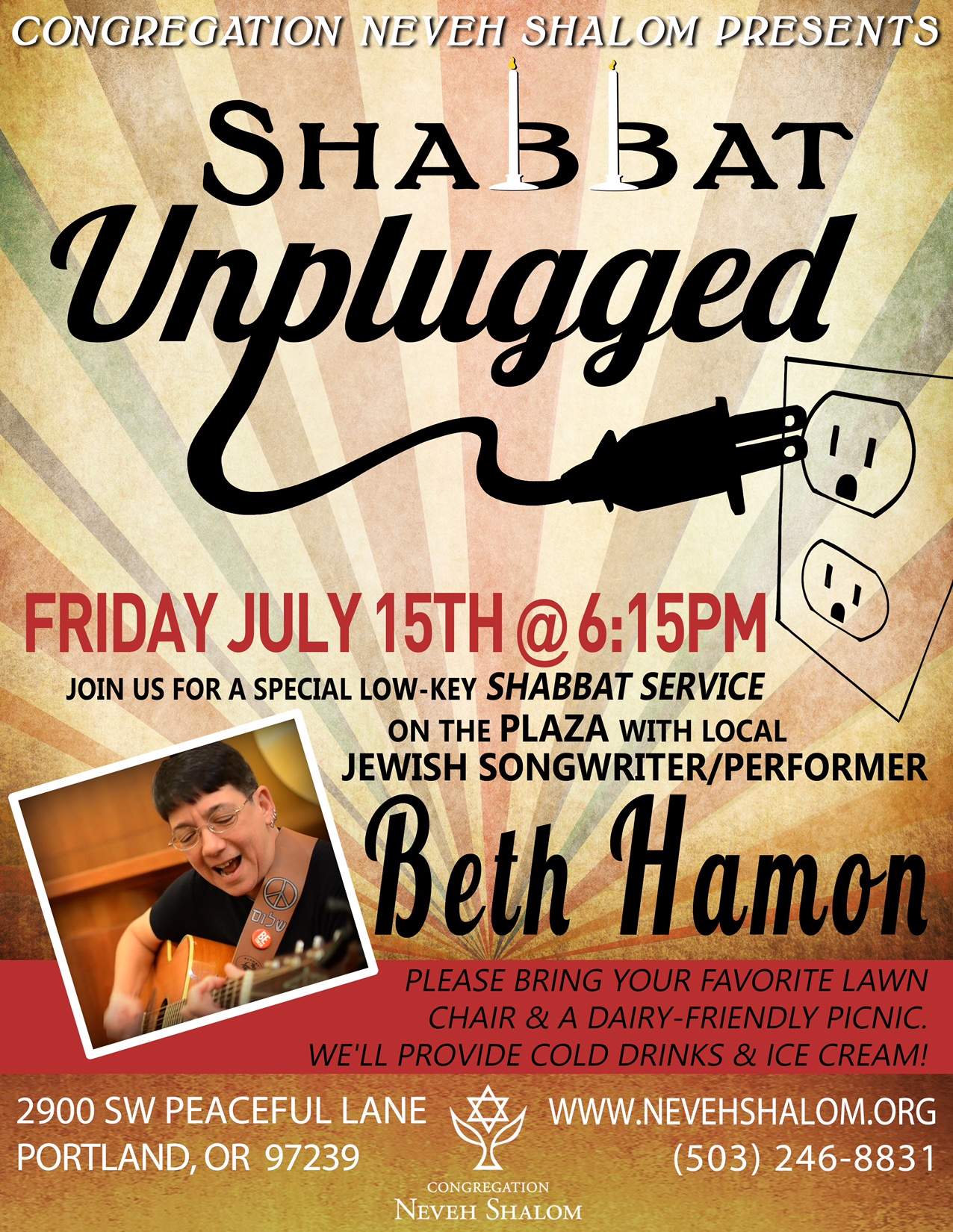 “Shabbat Unplugged” on the Congregation Neveh Shalom Plaza @ Congregation Neveh Shalom