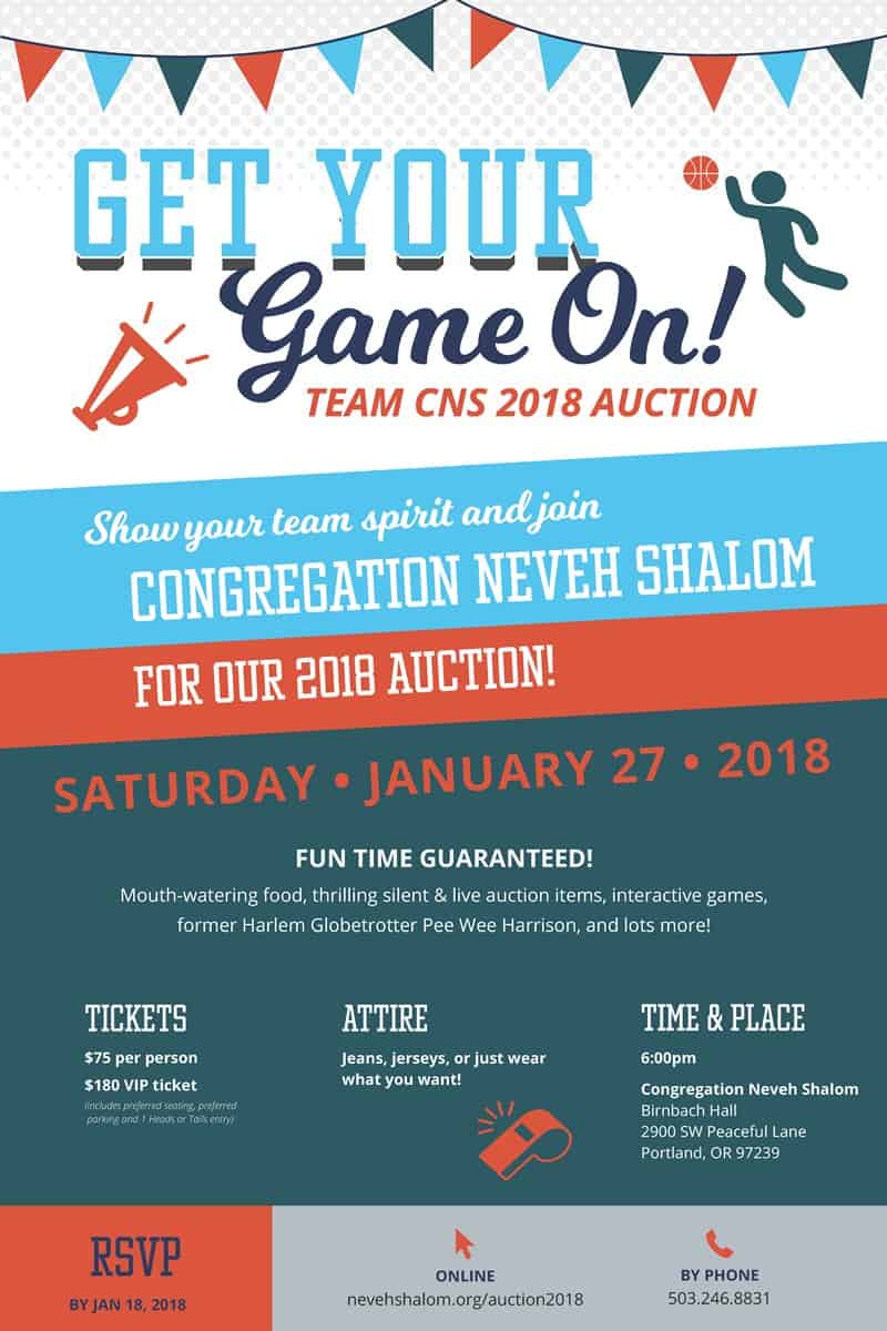 Get Your Game On! Neveh Shalom Auction 2018 @ Congregation Neveh Shalom | Portland | Oregon | United States